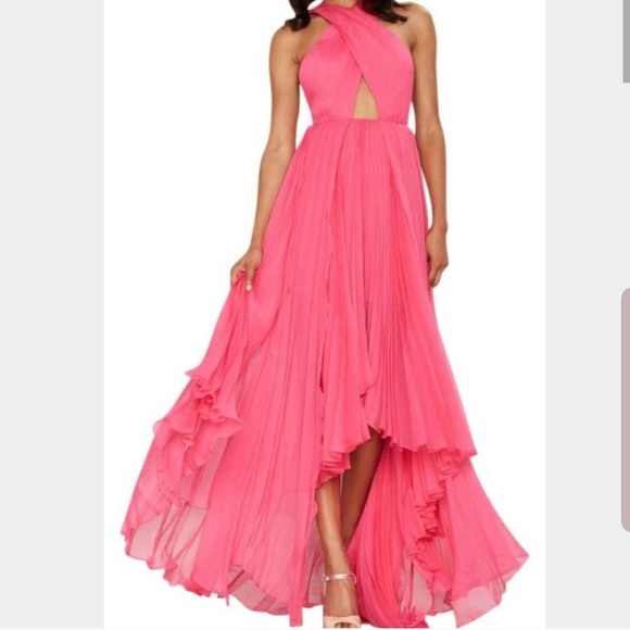 Nasty Gal Dresses & Skirts - Nasty Gal Fever Trip Neon Hot Pink Grecian Maxi